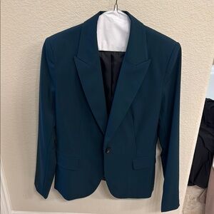 Zara Blue Slim Fit Blazer with Notched Lapel